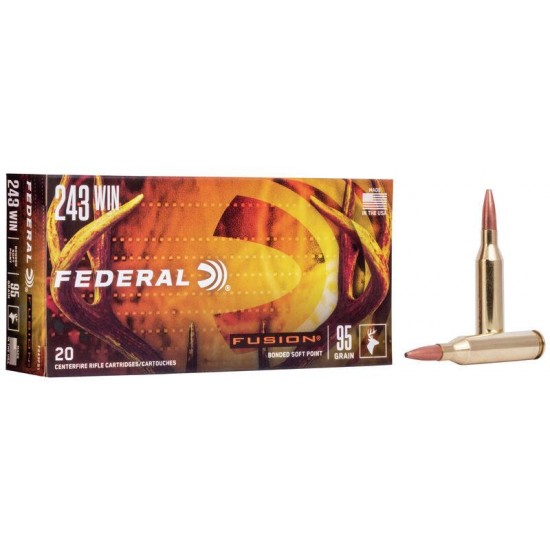 243 Win. Federal Fusion 95gr 6.2g 